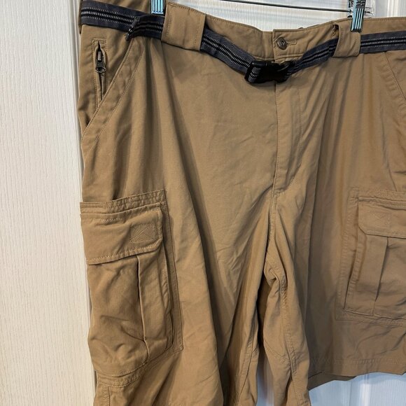 Duluth Trading Co | Men's 2XL Dry On the Fly Nylon 11" Tan Cargo Shorts Belt UPF - Picture 4 of 7